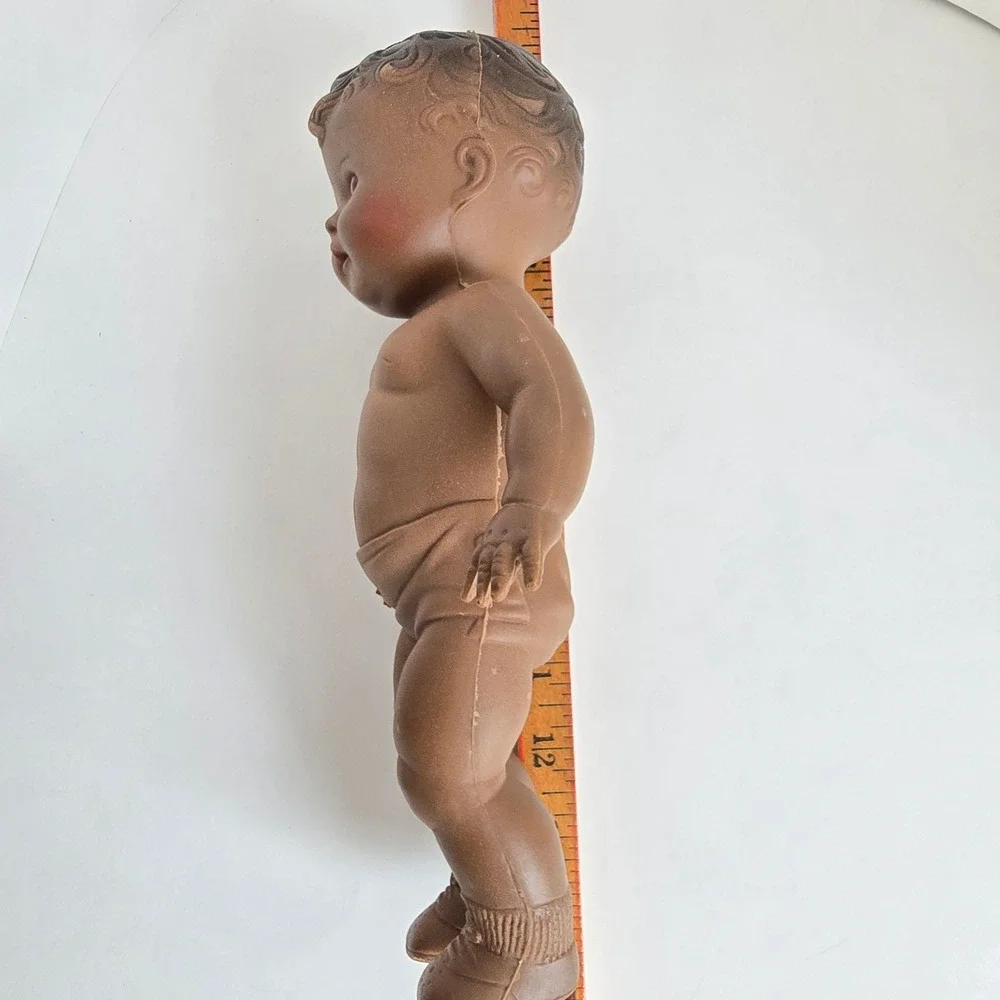 Sun Rubber Co Tod-L-Dee Baby Doll Vintage Brown 10in 1950s Kitsch Toy 49A